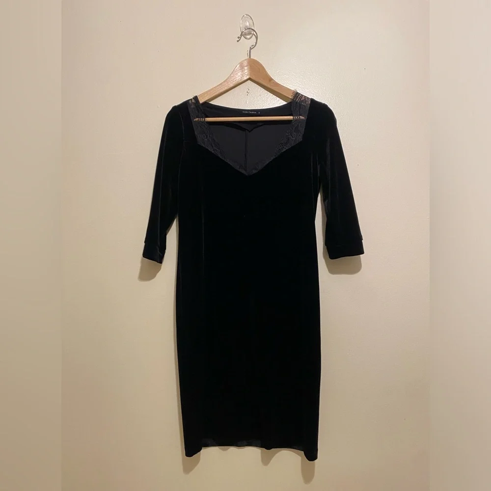 HAGITASSA Elegant Black Velvet Dress. Size 1